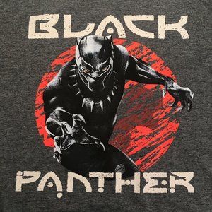 Marvel Black Panther Gray T-Shirt Size M -EUC-